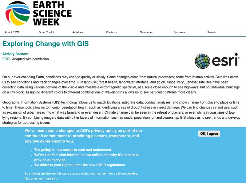 American Geosciences Institute: Earth Science Week: Exploring Change With Gis Lesson Plan American Geosciences Institute: Earth Science Week: Exploring Change With Gis Lesson Plan