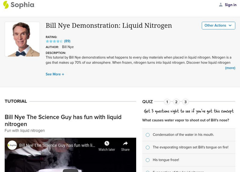 Sophia: Bill Nye Demonstration: Liquid Nitrogen Instructional Video