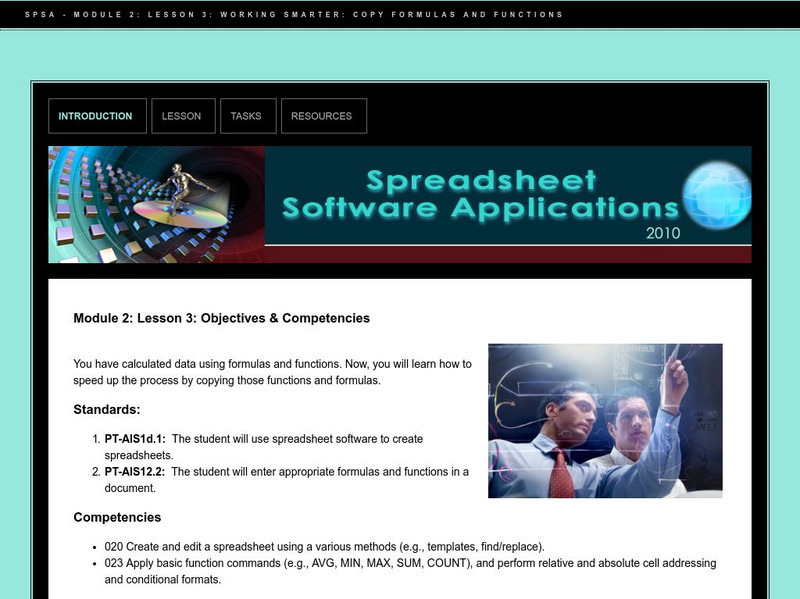 Do Dea: Spreadsheet Software: M2:l3: Working Smarter: Copy Formulas and Functions Unit Plan Do Dea: Spreadsheet Software: M2:l3: Working Smarter: Copy Formulas and Functions Unit Plan