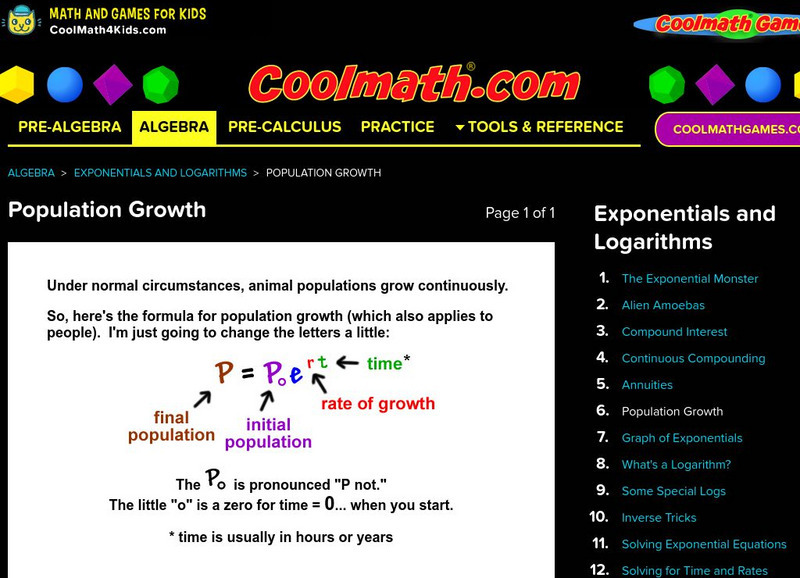 Coolmath: Population Growth Interactive Coolmath: Population Growth Interactive