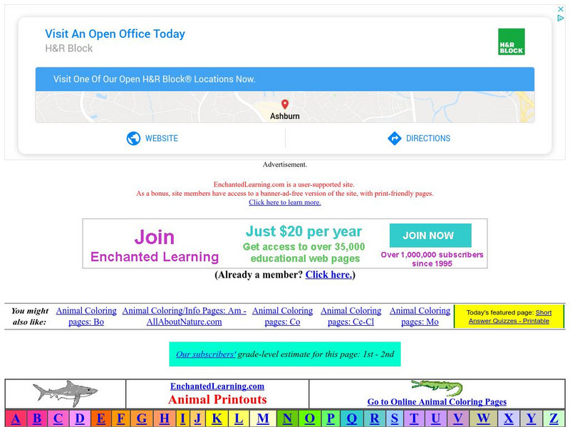 Enchanted Learning: Animal Printouts Website Enchanted Learning: Animal Printouts Website