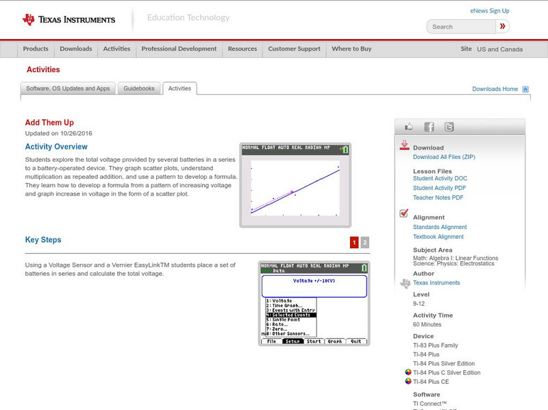 Texas Instruments: Add Them Up Activity
