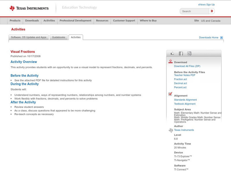 Texas Instruments: Visual Fractions Activity Texas Instruments: Visual Fractions Activity