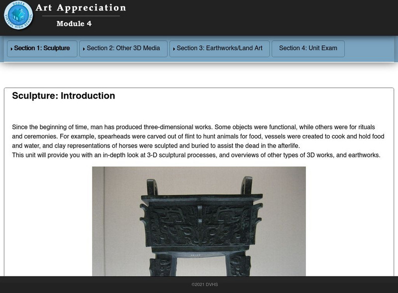 Do Dea: Art Appreciation: Unit 5: 3 D Art Unit Plan Do Dea: Art Appreciation: Unit 5: 3 D Art Unit Plan
