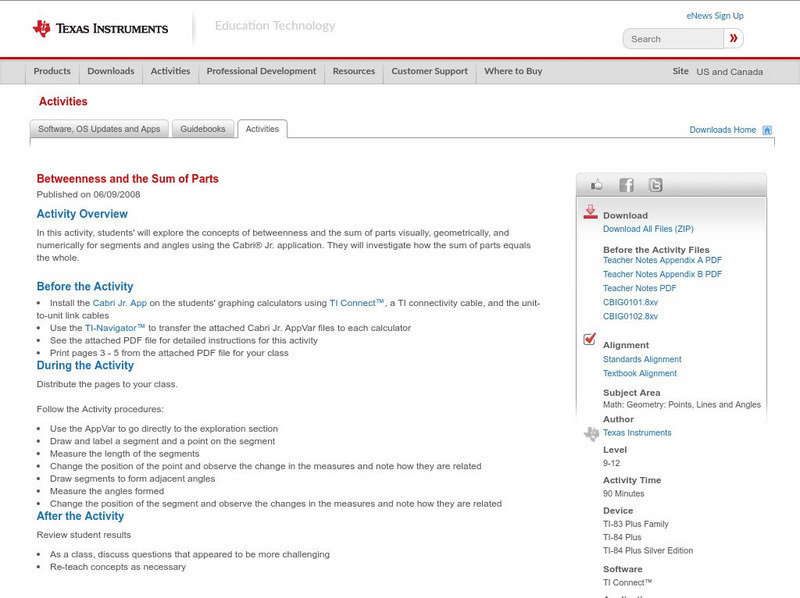 Texas Instruments: Betweenness and the Sum of Parts Activity Texas Instruments: Betweenness and the Sum of Parts Activity
