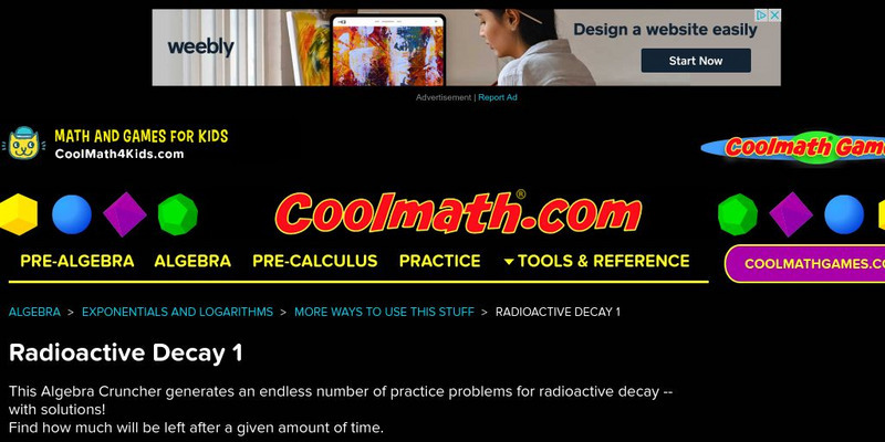 Coolmath: Radioactive Decay 1 Interactive Coolmath: Radioactive Decay 1 Interactive