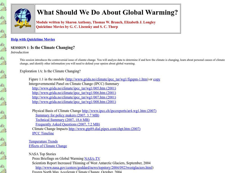 Beloit College: What Should We Do About Global Warming? Unit Plan Beloit College: What Should We Do About Global Warming? Unit Plan