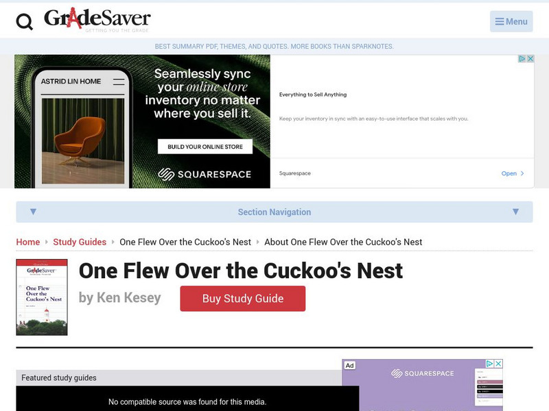 Grade Saver: One Flew Over the Cuckoo's Nest by Ken Kesey Unit Plan Grade Saver: One Flew Over the Cuckoo's Nest by Ken Kesey Unit Plan