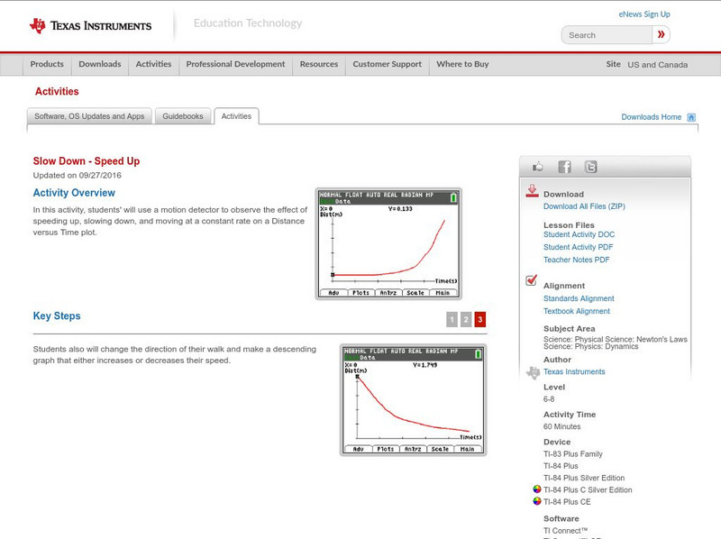 Texas Instruments: Slow Down: Speed Up Activity