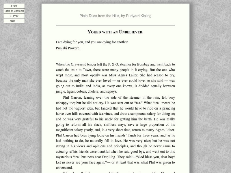University of Adelaide: Plain Tales From the Hills, by Rudyard Kipling eBook University of Adelaide: Plain Tales From the Hills, by Rudyard Kipling eBook