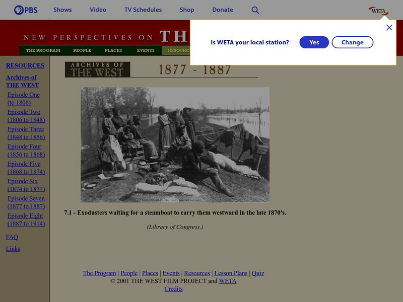 Pbs: Archives of the West: Photo: Exodusters Wait for Steamer Primary Pbs: Archives of the West: Photo: Exodusters Wait for Steamer Primary