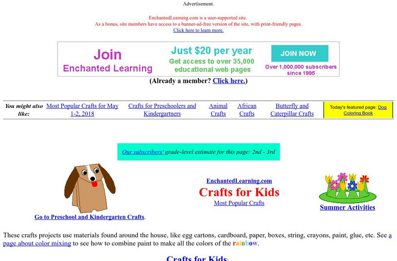 Enchanted Learning: Crafts for Kids Website Enchanted Learning: Crafts for Kids Website