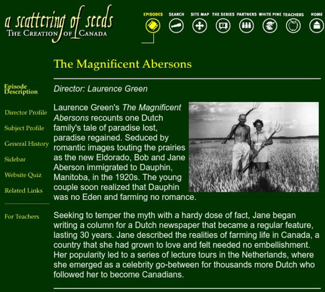 White Pine Pictures: The Magnificent Abersons Handout White Pine Pictures: The Magnificent Abersons Handout