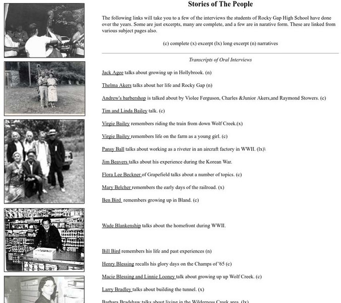 The Stories of the People of Bland County Primary The Stories of the People of Bland County Primary