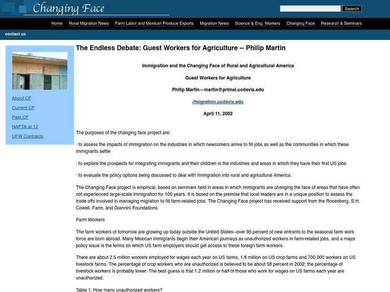 The Endless Debate: Immigration and u.s. Agriculture Article The Endless Debate: Immigration and u.s. Agriculture Article