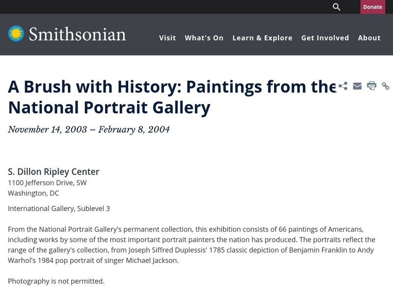 National Portrait Gallery: A Brush With History Website National Portrait Gallery: A Brush With History Website