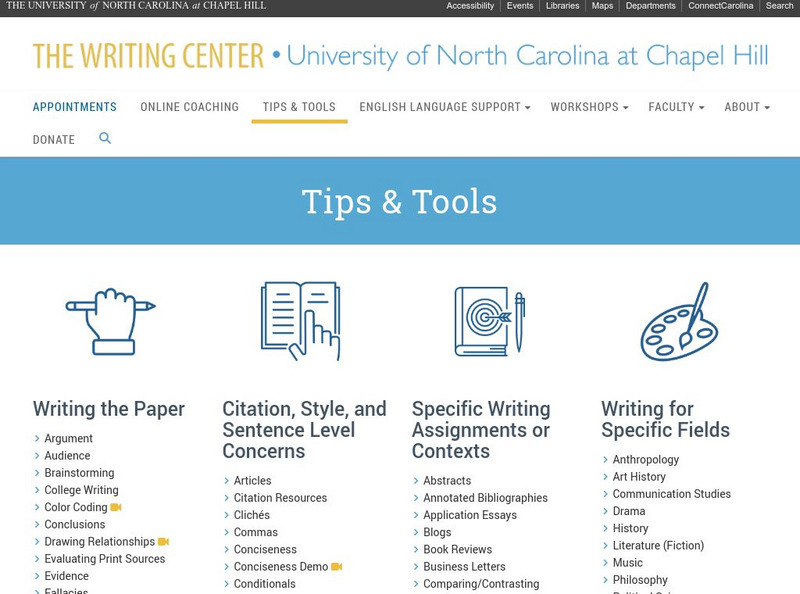 Writing Center: Handouts and Links Handout Writing Center: Handouts and Links Handout