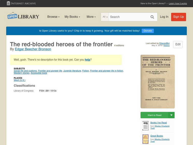 Open Library: The Red Blooded Heroes of the Frontier eBook Open Library: The Red Blooded Heroes of the Frontier eBook