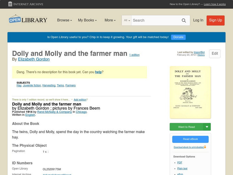 Open Library: Dolly and Molly and the Farmer Man eBook Open Library: Dolly and Molly and the Farmer Man eBook