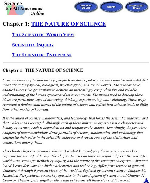 Science for All Americans Online: The Nature of Science eBook