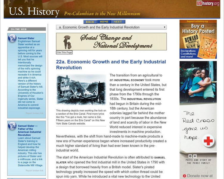 U.s. History: Economic Growth and the Early Industrial Revolution Article U.s. History: Economic Growth and the Early Industrial Revolution Article