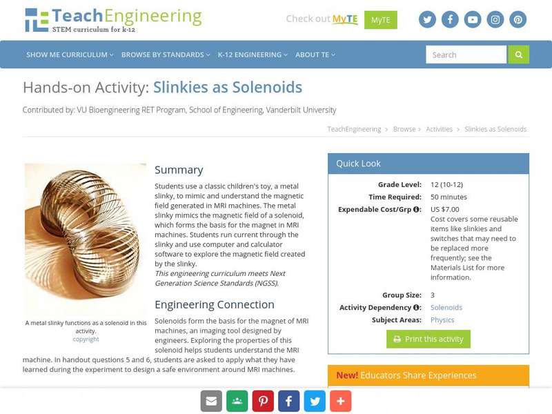 Teach Engineering: Slinkies as Solenoids Activity Teach Engineering: Slinkies as Solenoids Activity