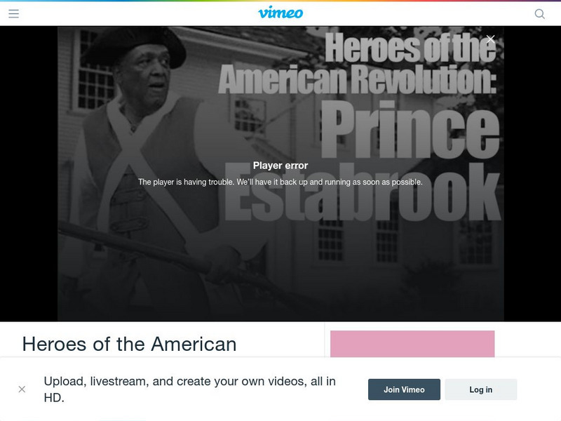 Katie Zurcher: Vimeo: Heroes of the American Revolution: Prince Estabrook Instructional Video