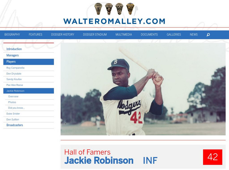 O'malley Seidler Partners: Hall of Famers: Jackie Robinson Handout O'malley Seidler Partners: Hall of Famers: Jackie Robinson Handout