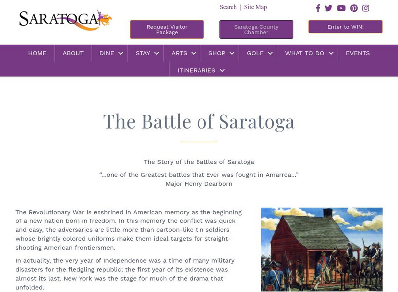 Sccc: The Battle of Saratoga Website Sccc: The Battle of Saratoga Website