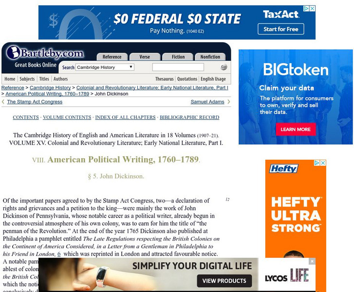 Bartleby.com: John Dickinson's Writings Activity Bartleby.com: John Dickinson's Writings Activity