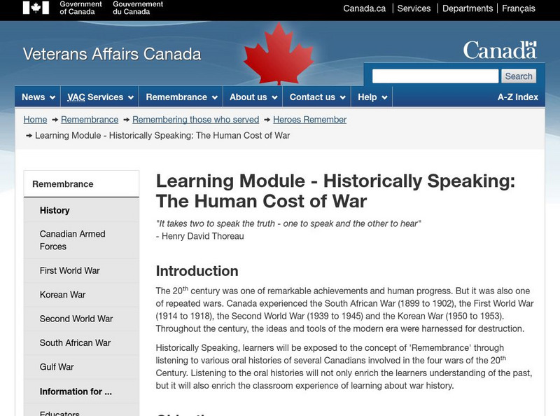 Historically Speaking: The Human Cost of War Website Historically Speaking: The Human Cost of War Website