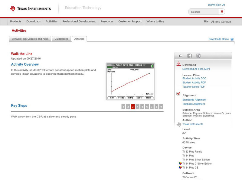 Texas Instruments: Walk the Line Activity Texas Instruments: Walk the Line Activity