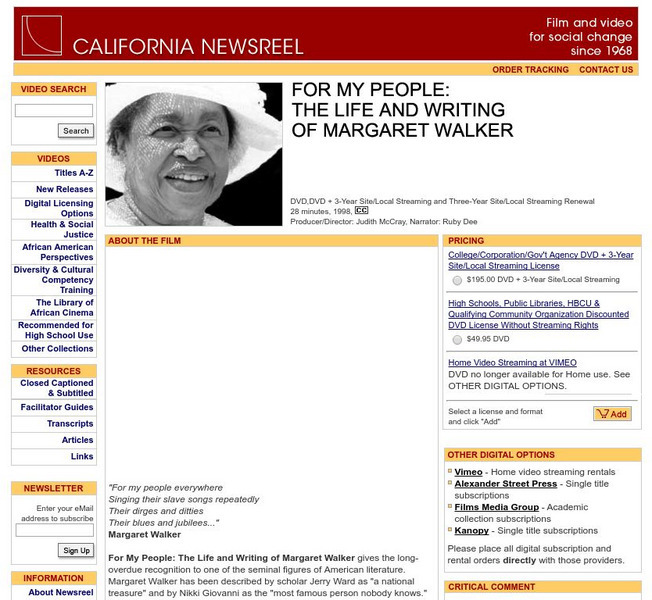 The Life and Writing of Margaret Walker Website The Life and Writing of Margaret Walker Website