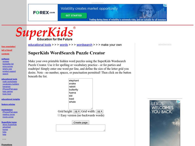 Super Kids: Word Search Puzzle Creator Interactive Super Kids: Word Search Puzzle Creator Interactive
