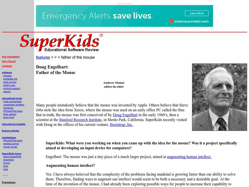 Super Kids: Doug Engelbart: Father of the Mouse Handout Super Kids: Doug Engelbart: Father of the Mouse Handout