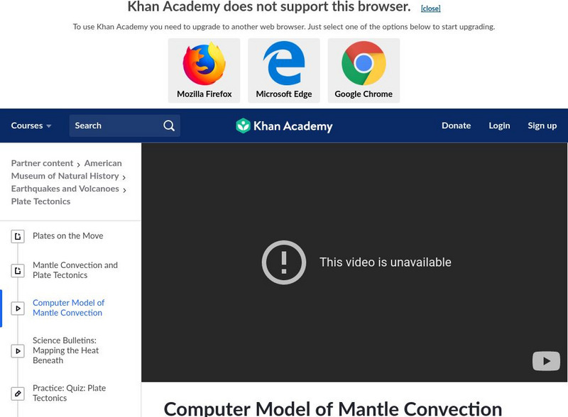 Khan Academy: Computer Model of Mantle Convection Instructional Video Khan Academy: Computer Model of Mantle Convection Instructional Video