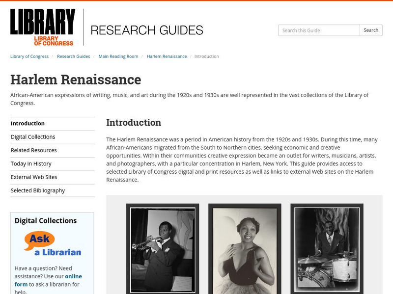 Loc: Web Guides: A Guide to Harlem Renaissance Materials Website Loc: Web Guides: A Guide to Harlem Renaissance Materials Website