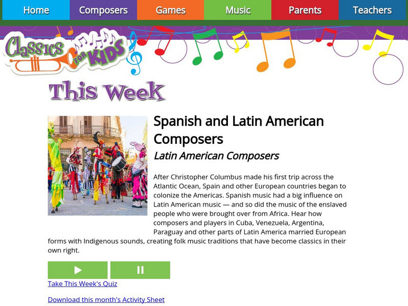 Classics for Kids: This Week Website Classics for Kids: This Week Website