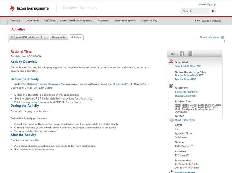Texas Instruments: Rational Timer Activity Texas Instruments: Rational Timer Activity