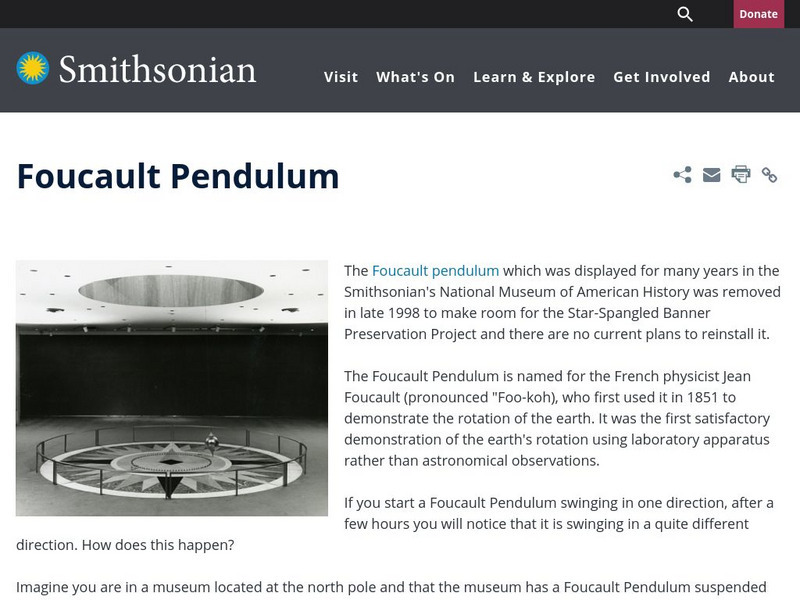 Encyclopedia Smithsonian: Foucault Pendulum Handout Encyclopedia Smithsonian: Foucault Pendulum Handout