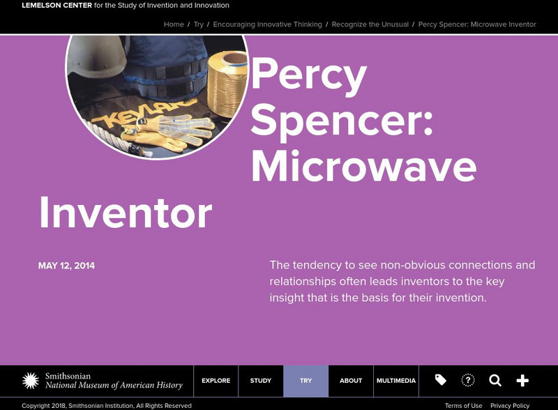 Lemelson Center: Percy Spencer: Microwave Inventor Handout Lemelson Center: Percy Spencer: Microwave Inventor Handout