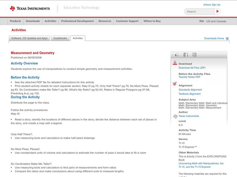 Texas Instruments: Measurement and Geometry Activity Texas Instruments: Measurement and Geometry Activity