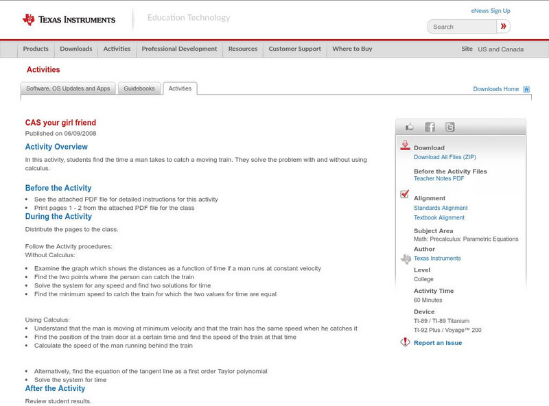 Texas Instruments: Cas Your Girl Friend Activity
