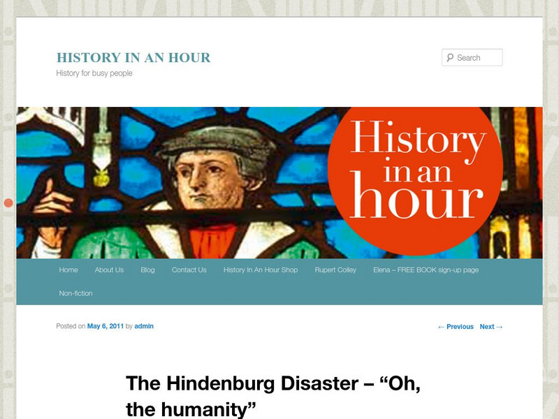 Harper Collins: History in an Hour: The Hindenburg Disaster Activity Harper Collins: History in an Hour: The Hindenburg Disaster Activity