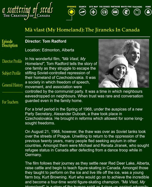 White Pine Pictures: Ma Vlast (My Homeland): The Jiraneks in Canada Handout