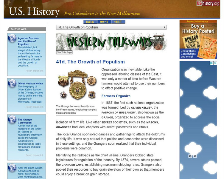 U.s. History: The Growth of Populism Website U.s. History: The Growth of Populism Website