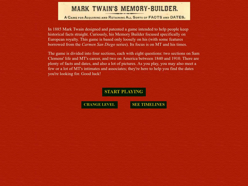 University of Virginia Library: Mark Twain's Memory Builder Interactive University of Virginia Library: Mark Twain's Memory Builder Interactive