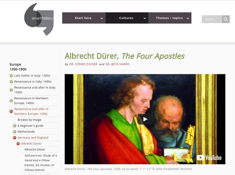 Smarthistory: Albrecht Durer, the Four Apostles Instructional Video