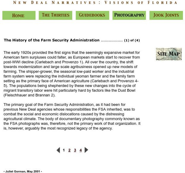 New Deal Narratives: History of the Farm Security Administration Handout New Deal Narratives: History of the Farm Security Administration Handout