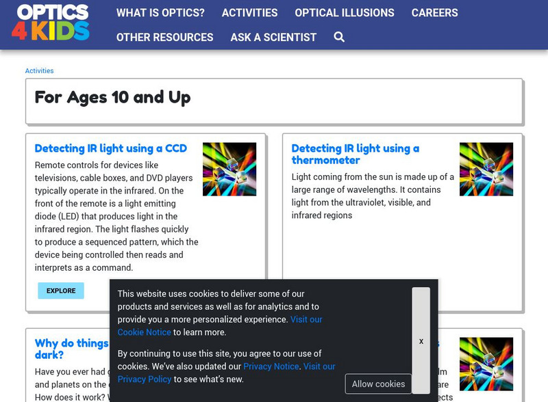 Optical Society of America: Exploring Science of Light: Intermediate Activities Activity Optical Society of America: Exploring Science of Light: Intermediate Activities Activity